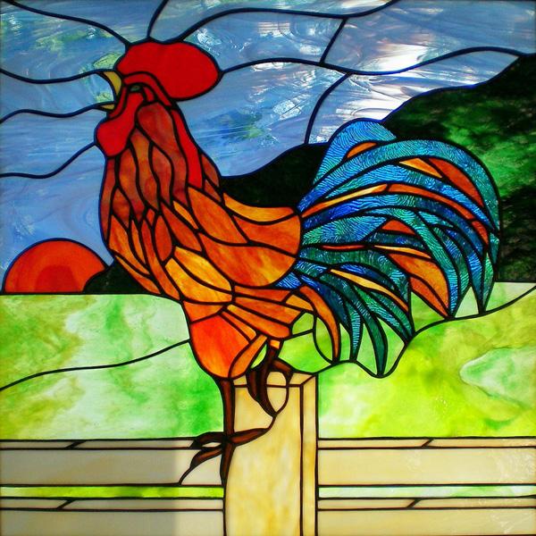 

Stained Glass Window Film Static Cling Stickers for Bathroom Kitchen Office Decor, Custom Size with Birds Peacock Heron Owl Art (as the picture,30X30cm)