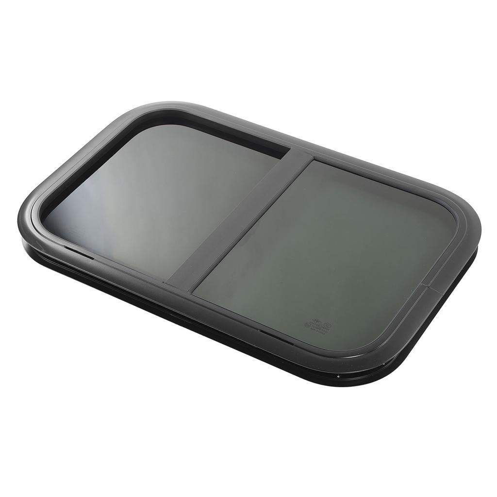 RV Sliding Window 750 X 430 Mm Black Aluminum Alloy Trailer UV Resistant Glass With Movable Insect Resistant Net