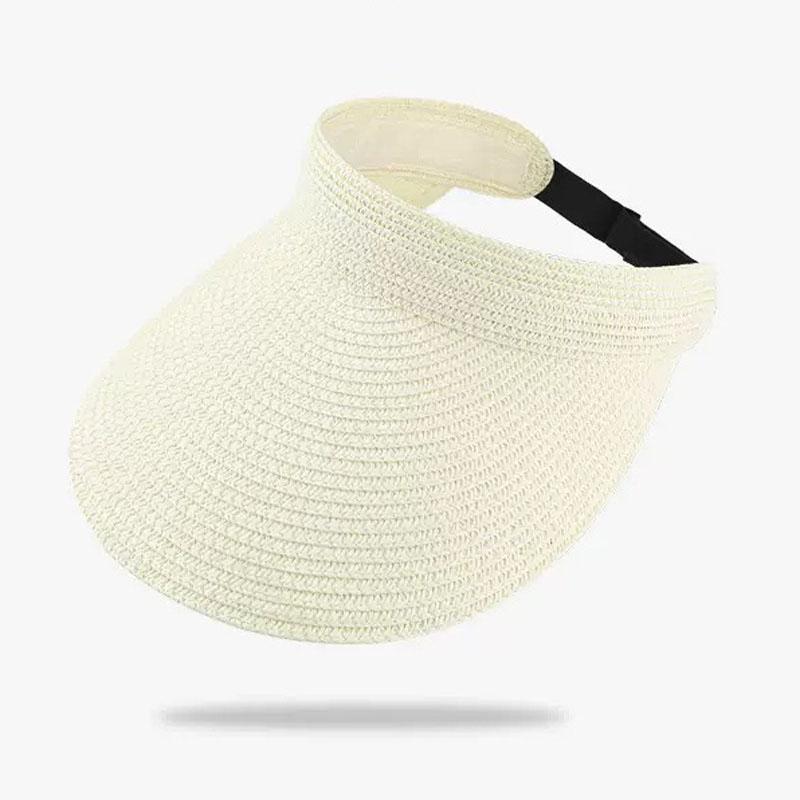 Women Summer Empty Top Hat Outdoor Hiking Foldable Sun Cap Wide Large Brim Beach Visors Straw Hats