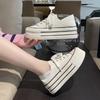 White women wear spring new heightened thick-soled soft-soled muffin temperament casual shoes canvas shoes women