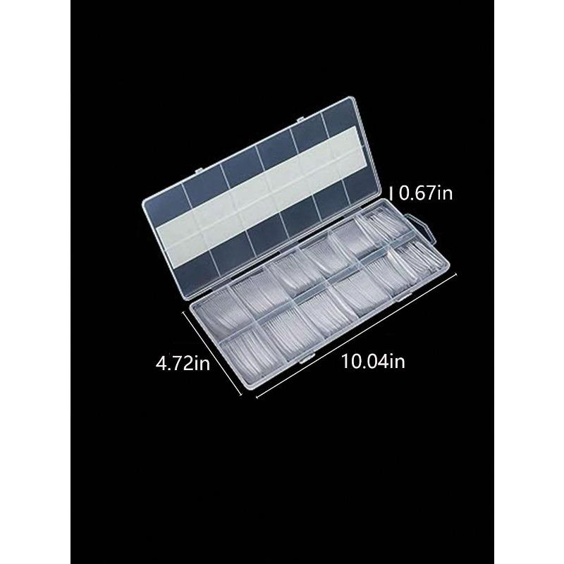 240pcs Transparent Acrylic False Nail Tips Set, 12 Sizes French Manicure Artificial Nails, For DIY Home Nail Salon Press-On Nails, Nail Art Supplies