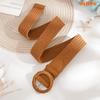 WHIPPY Breiter Geflochtener Gürtel für Damen Rattan Geflochtener Taillengürtel Mode Boho Stroh Raffia Gürtel für Kleider