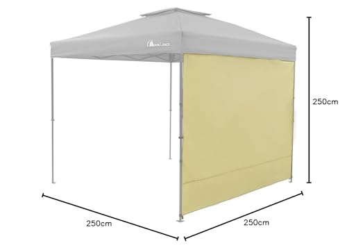 MOON LENCE Side Sheet, Side Curtain for 2.5m Tarp Tents, 1 Side Sheet, Yellow