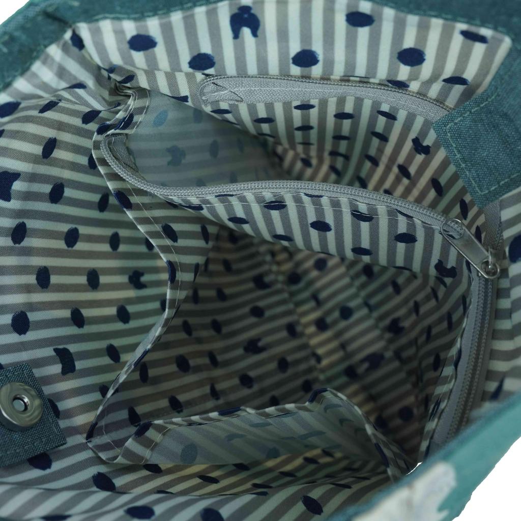[Kusuguru Japan] Printed Tote Bag, Bear Pattern, GR