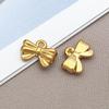 Gold Stainless Steel Bow Necklace & Bracelet Set - Versatile Pendant, Charm, DIY Earrings, Fashion Jewelry Accessories.