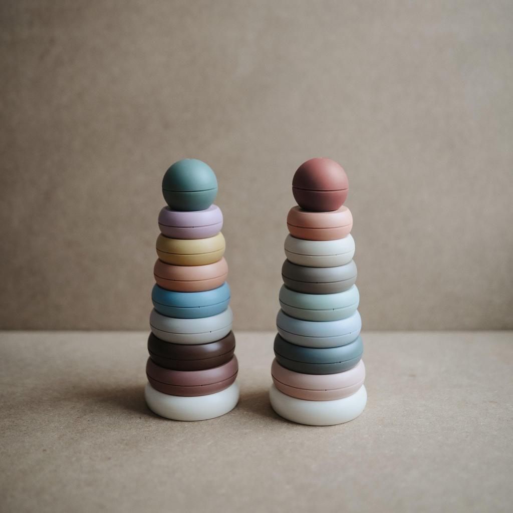 Mushie Ring Tower (original) Educational Toy, Baby Toy, Nordic Design, Christmas Gift, Birthday Gift, Pretend Play Baby Gift, Baby Shower Gift