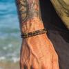 Vintage Schwarzes Mattes Armband Zirkon Krone Diamant Kugel Würfel Löwenkopf Perlenarmband Set