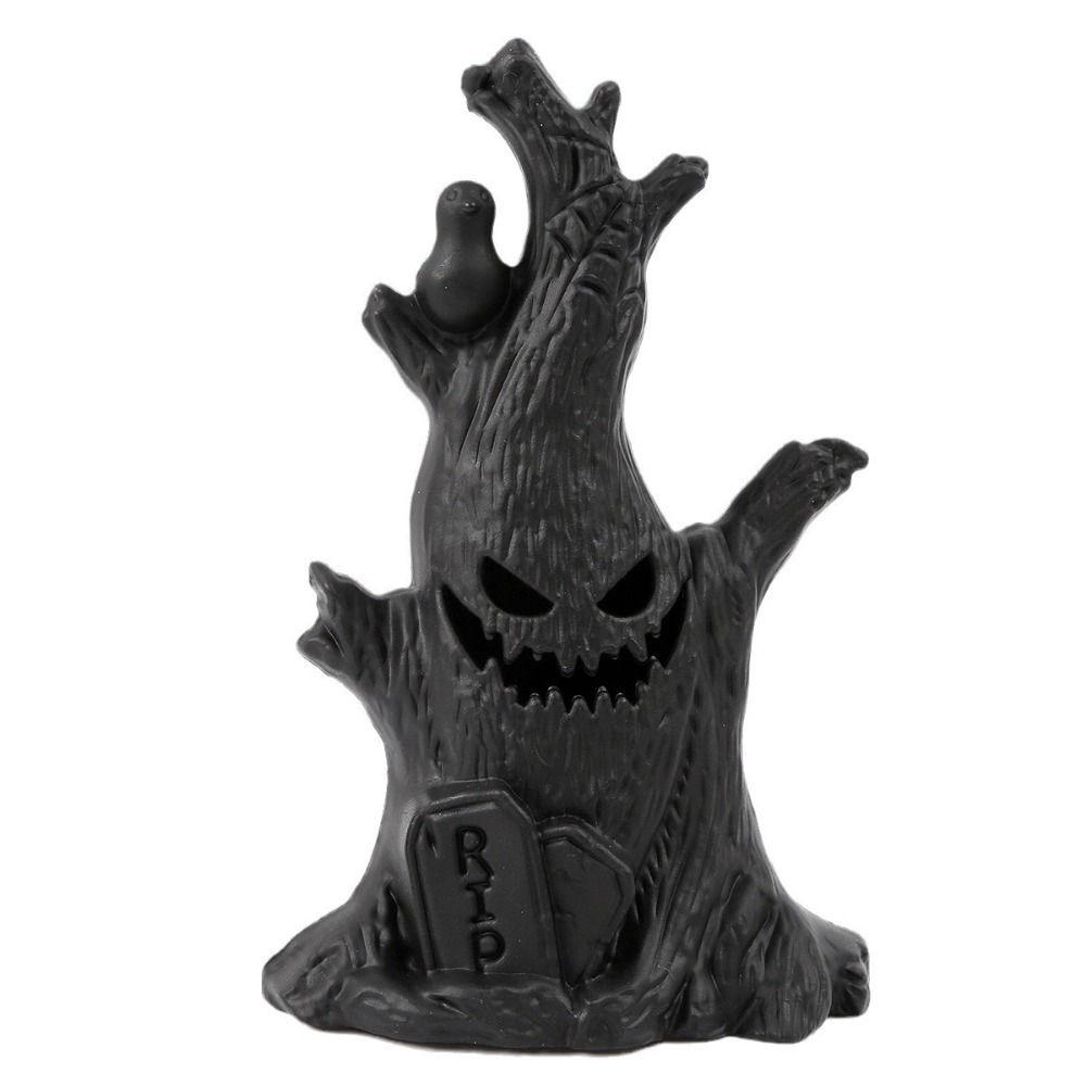 Safety Glowing Ghost Face Candle LED Ghost Tree Stumps Candle Atmosphere Decoration