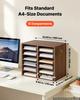 VEVOR Wood Literature Organizer 12 Compartments Office Mailboxes Brown, Countertop Literature Sorter for Files Documents Papers
