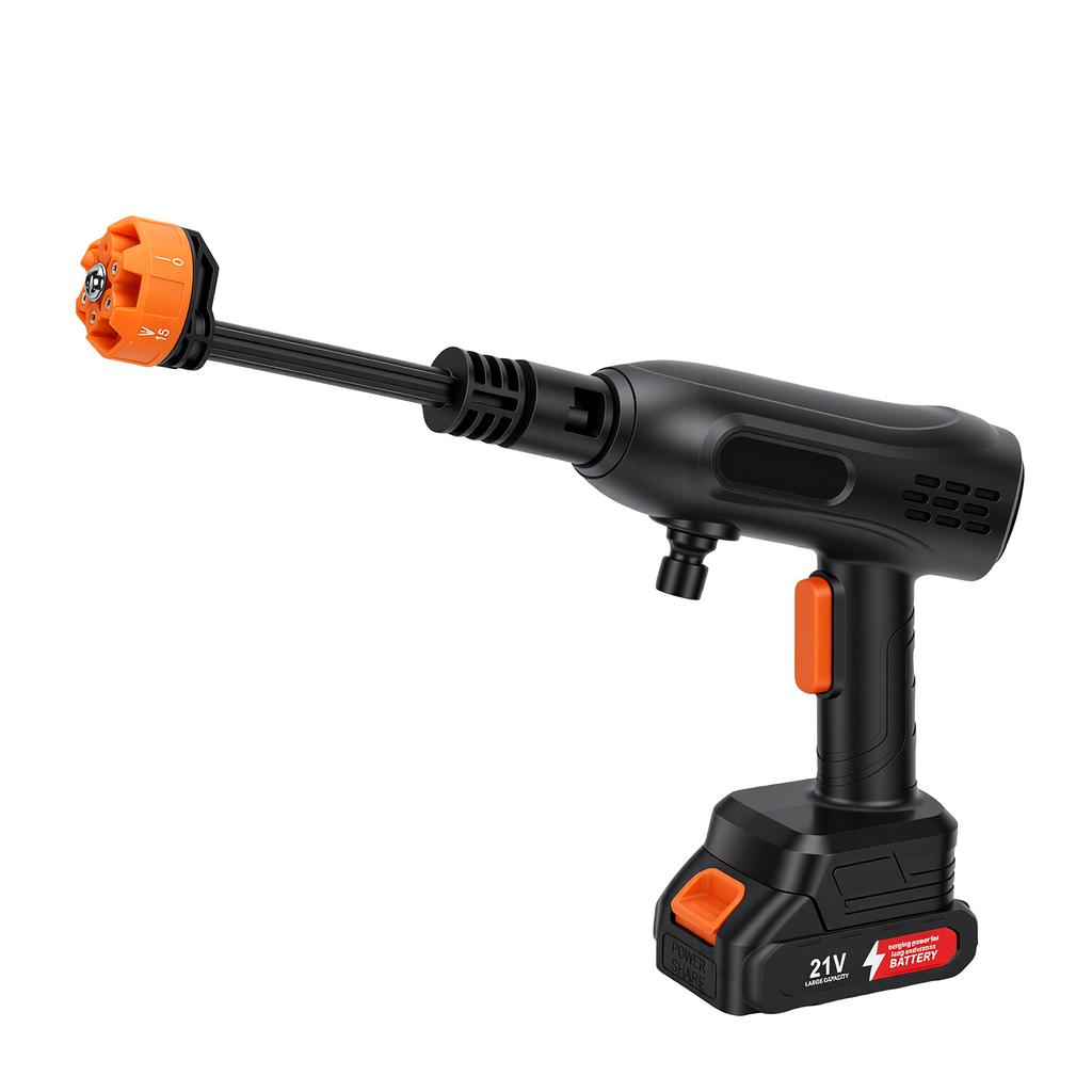 Portable Pressure Washer Cordless 200W Power Car Cleaner 600kpa with 3 Nozzles, 2 Batteries, IPX5 for Vehicle Floor