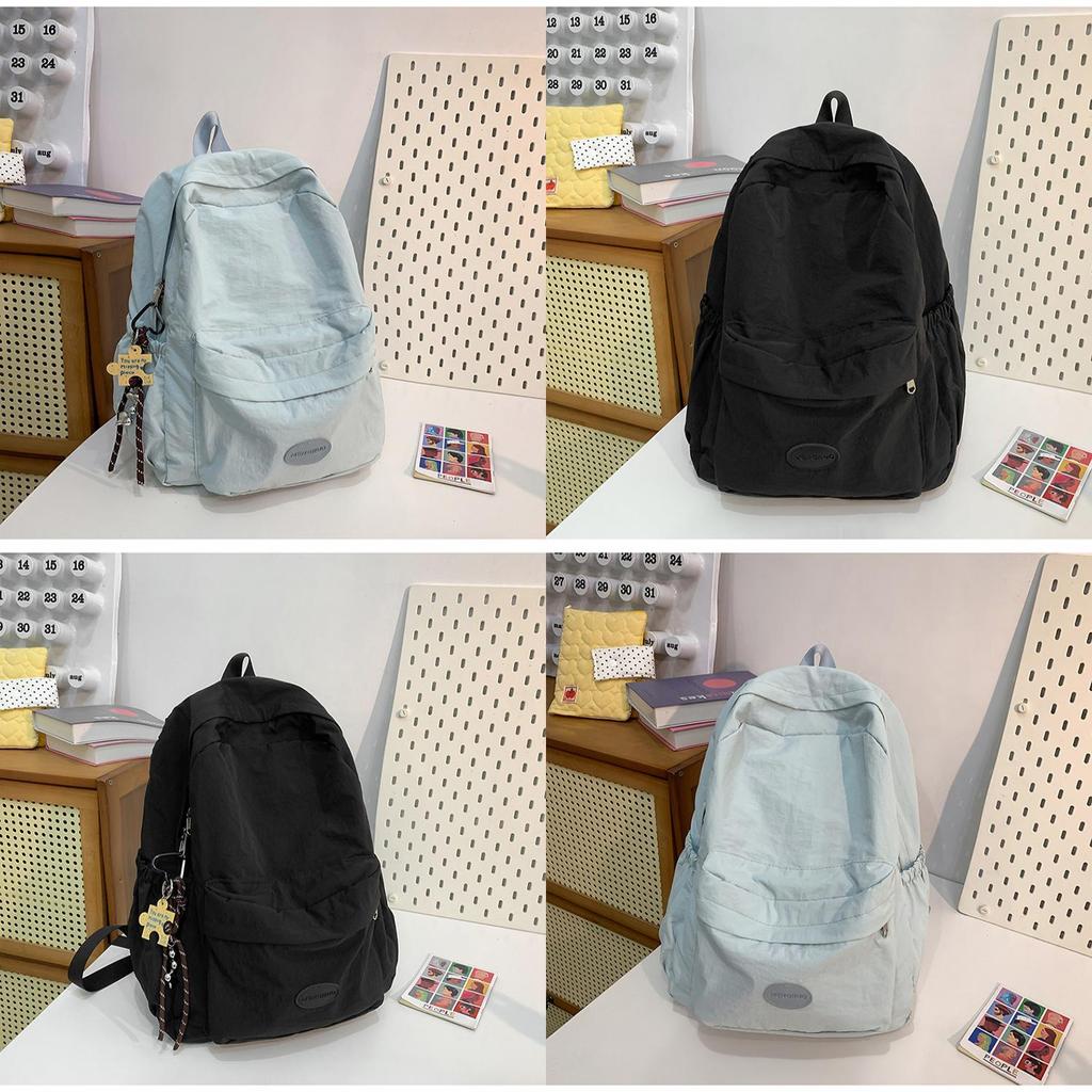 Minimalist Solid Color Backpack For Women And Men With Durable Nylon Material Suitable For Casual Travel And School Use