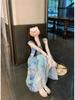Seaside Resort Style Flutter Sleeve Camisole Dress - Women's Summer 2026 Waist-Cinched Irregular Fairy Dress