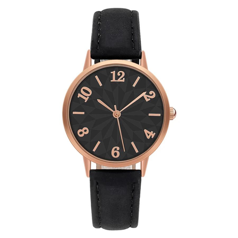 Fashion Women Watch Matte Leather Strap Wristwatch Quartz Watches for Women Gift