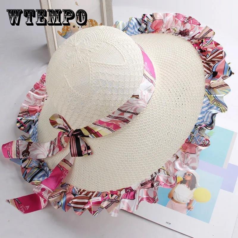 

Летняя женская солнцезащитная шляпа с большими полями и морской солнцезащитной шляпой, универсальная кружевная солнцезащитная шляпа для путешествий