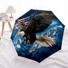 American Bald Eagle With Flag And Mountains Outdoor Automatic Umbrella Sturdy 8Rib Shaft Sturdy Construction Allseason Use Elegant Women'S Men'S