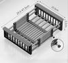 Drain Basket, Retractable Stainless Steel Sink Strainer Drain, Household Storage Rack