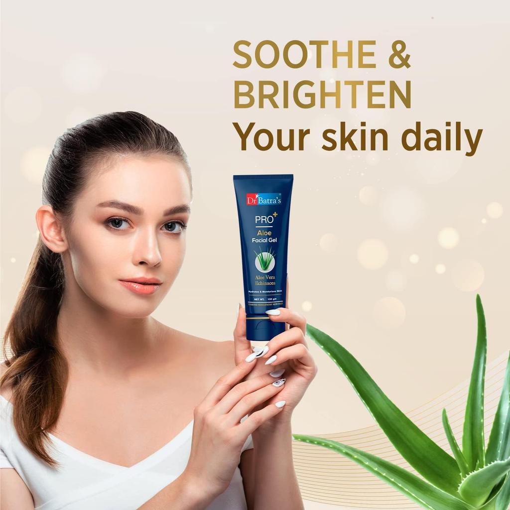 Dr. Batra's PRO+ Aloe Gesichtsgel LSF 50+ PA+++ 100G Packung mit 1 Leichtgewichtiger Sonnenschutz