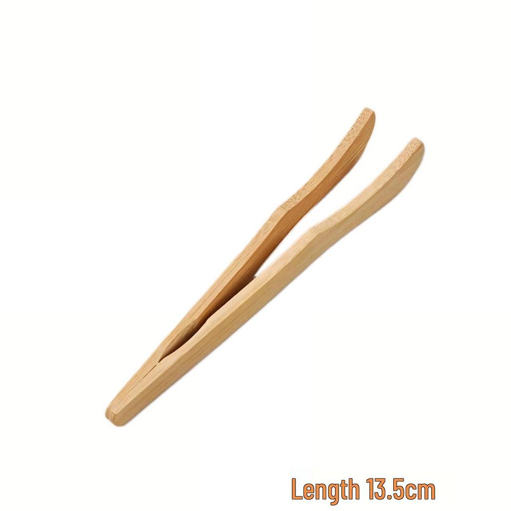 High-Temp Resistant Bamboo Tea Tongs - Portable Travel Tea Set Tweezers & Anti-Scald Cup Clips