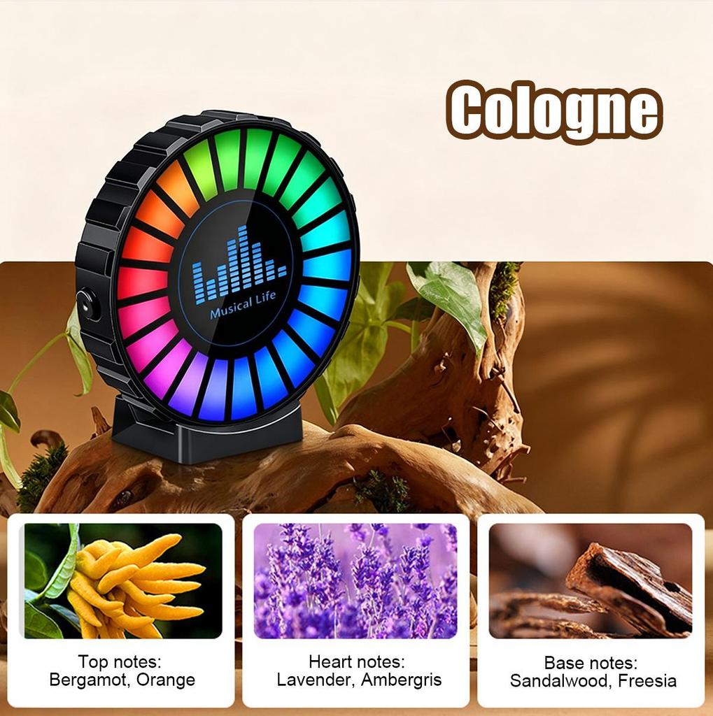 Universal Car Air Vent Freshener LED Rhythm Light RGB Sound Pickup Lamp Auto Start Stop Smart Aromatherapy Diffuser Car Interior Styling Accessories