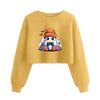 Women's Fashion Halloween Printed Navel-Exposed Long Sleeve Pullover Sweatshirt