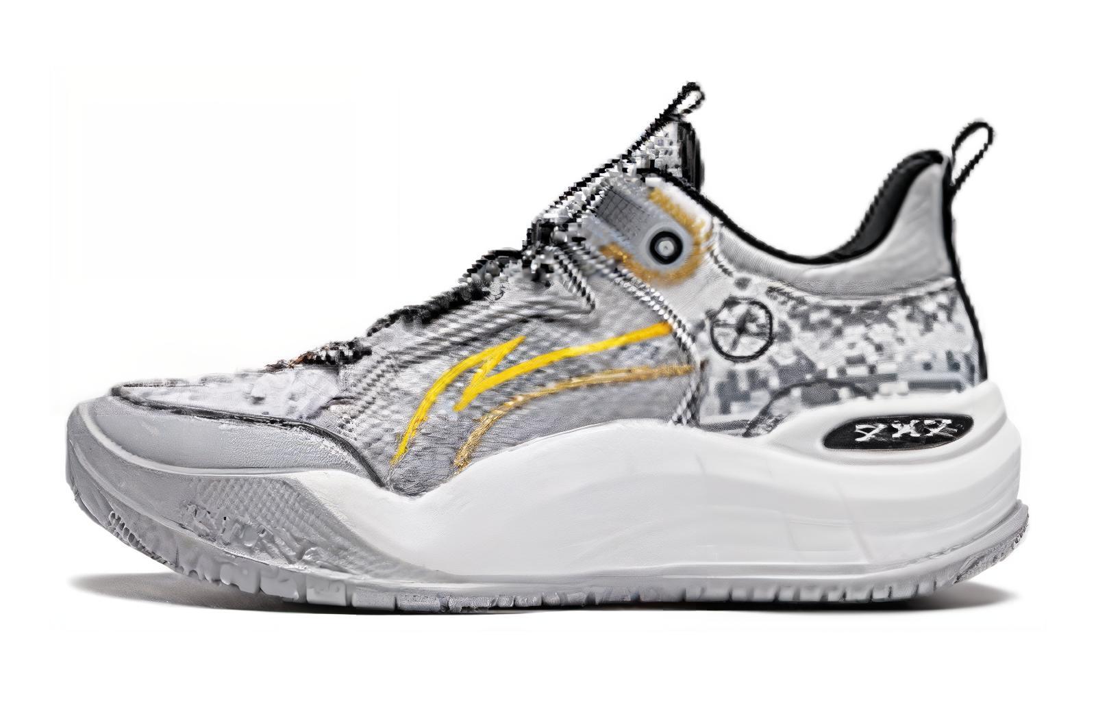 Li Ning YOUNG Domain LIGHT FOAM Synthetic Leather, Textile Lace Up Low top Children s Basketball Shoes Gray White YKBU048-1 32