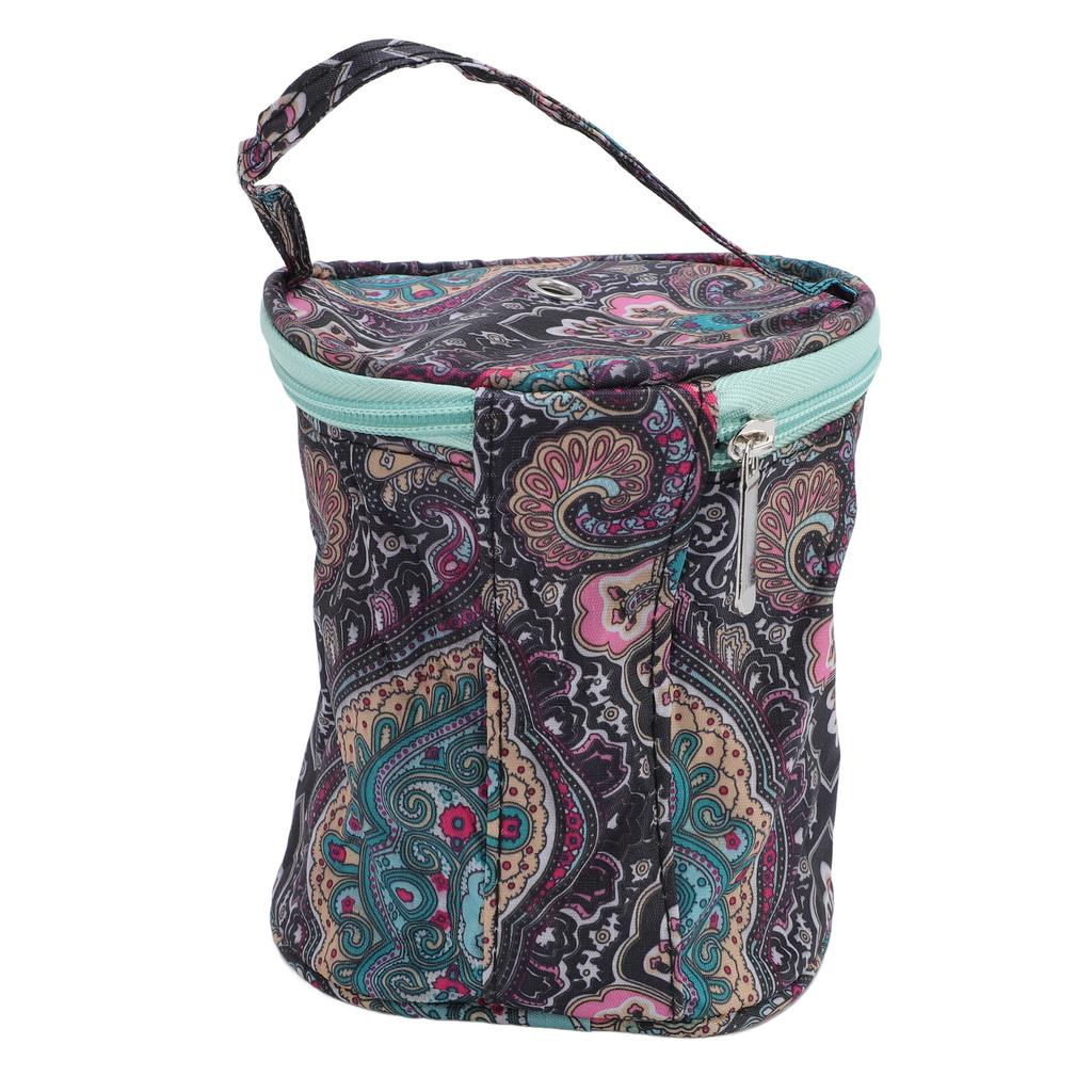 Portable Yarn Storage Bag 600D Oxford Cloth Small Crochet Bag Organizer with Top Threading Hole
