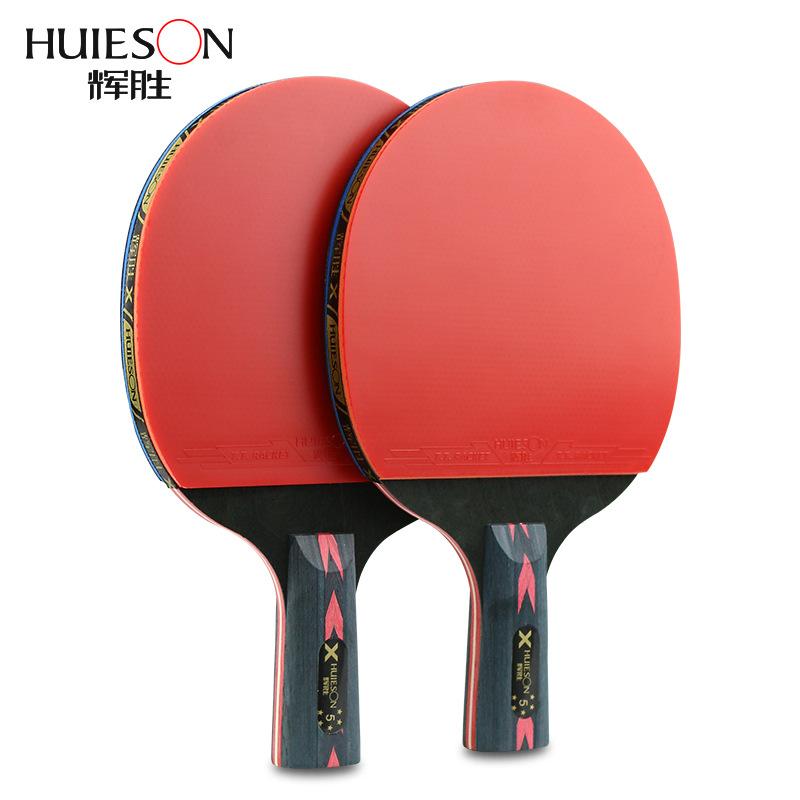 Huieson 3-Sterne 5-Sterne 6-Sterne Tischtennis Schläger 7-lagiges Holz Gummi beidseitig Noppen Innen Ping Pong Schläger (Kein Ball)