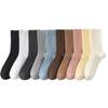 Female Autumn Pure Color Assorted Preppy Cotton Sweat Absorbing Breathable Tube Pile Socks