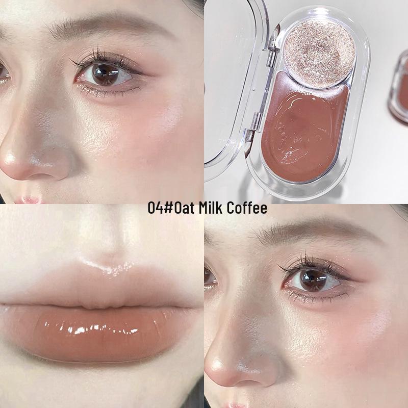 Gege Bear Dual Highlight & Blush Cream for Lips & Cheeks - Natural Brightening Makeup Palette