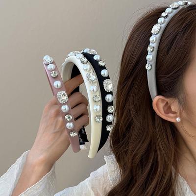 Haarband-Accessoires für Frauen Mädchen Stirnbänder Yoga Koreanisch Luxus Designer Strass Fascinators Elegant Kpop Reifen Mode Neu
