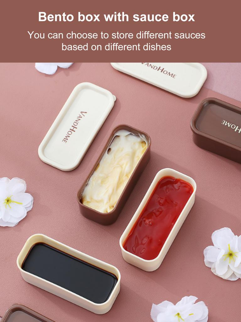 WORTHBUY Microwave Bento Box With Tableware Portable Double-layer Lunch Box Leak Proof Divided Food Containers For Student Kids