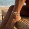 Bohemian Imitation Pearl Anklet Ocean Style Shell Anklet New Starfish Pendant Anklet  Summer