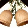 Bell Christmas Ornaments Wood Ring Pendants Jingle Bell Ornaments With Pine And Bow For Garland Door Tree Holiday Classroom