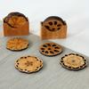 6 Stück/Set Lotusblume Holz Rund Tassenuntersetzer Chinesischer Stil Teetassen Untersetzer Esstischmatte Küche