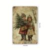 1pc Classic Vintage Christmas Tree Children Metal Tin Sign, 8x12 Inch Wall Art, Retro Iron Plate for Home, Bar, Cafe, Gym, Garag