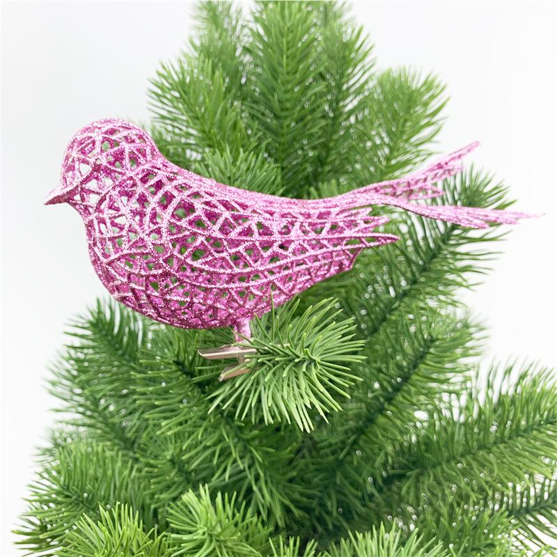 16cm Artificial Bird Christmas Tree Decorations Cute Glitter Bird Ornament Photography Props Home Decor Navidad 2025