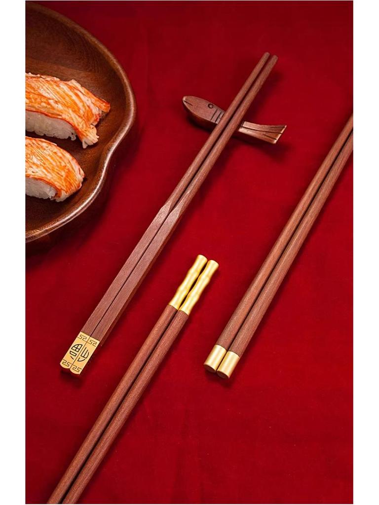 Red Sandalwood Chopstick Gift Set: Unlacquered, Unwaxed Solid Wood for One Person