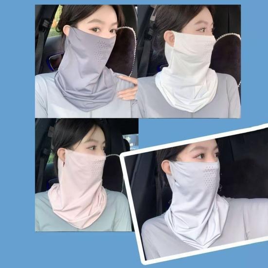 Sun Protection Guard Quick-Dry Fabric Ice Silk Face Guard with Breathable Mesh Cooling Fabric Extended Neck Gaiter Face Guard