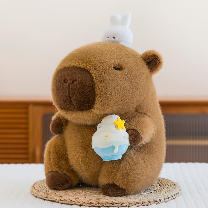 Football Sports Capybara Doll Ice Cream Coconut Tree Cartoon Pibara Doll Gift Ornament Doll Machine Toy