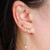 Pearl Flower Bee Zircon Earrings with Stainless Steel Needle