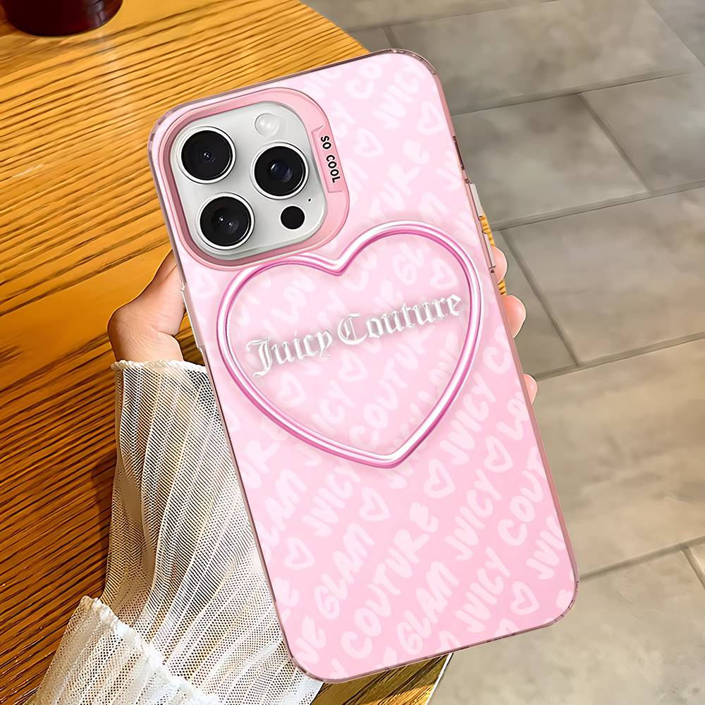 J-Juicy C-Couture Handyhülle für iPhone 17 16 15 14 13 12 11 Pro Max Plus Farbe Silber Hülle
