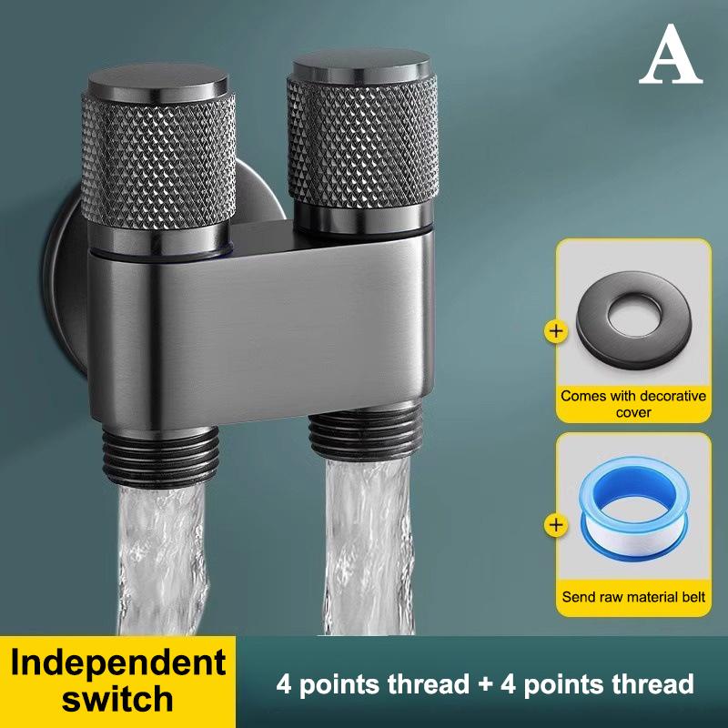 Stainless Steel One-Point Two-Water Angle Valve One-Inlet Two-Outlet Water Diverter Valve Independent Control Corner Valve
