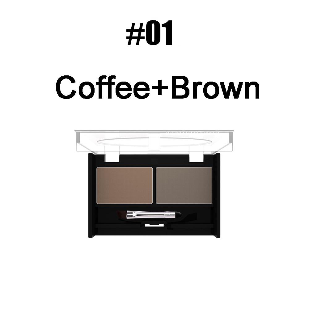 Eyeshadow Cake Makeup 2 Color Waterproof Eyebrow Powder Eye Shadow Eye Brow Palette + Brush Eyebrow Enhancer Professional