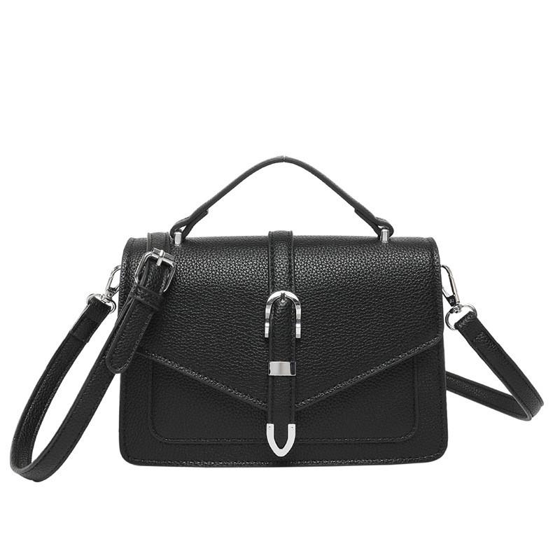 

Pu Small Square Bag With Lock Closure For Daily Wear And Office Use чёрный