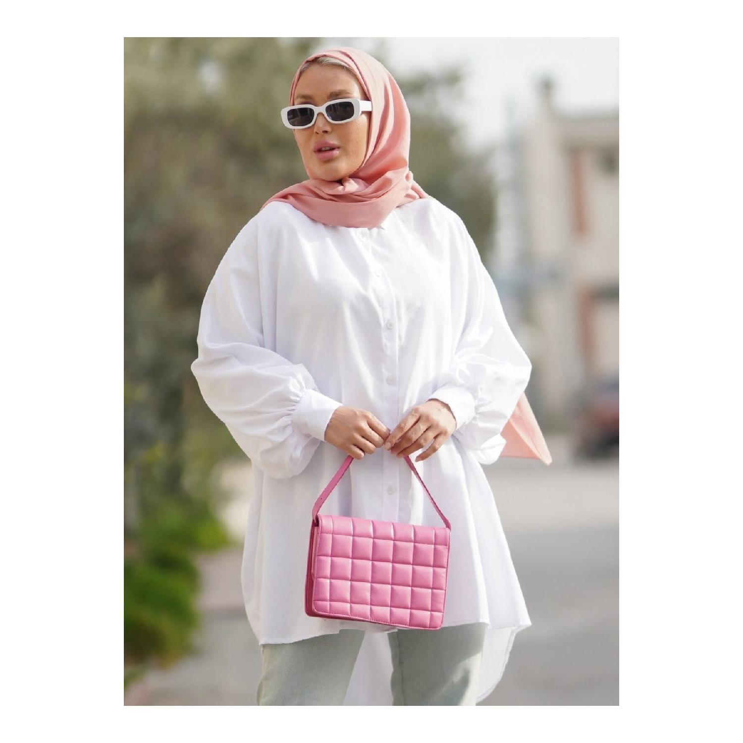 

Bat Sleeve Loose Shirt Tunic - White - 38 белый