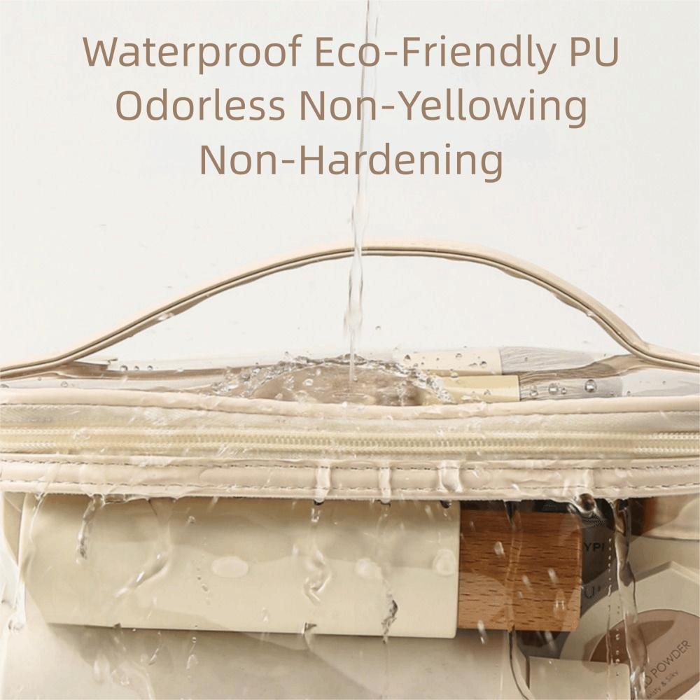 Transparent PU Cosmetic Bag Multi-functional Makeup Bag Practical Cosmetics and Jewelry Bag  Travel