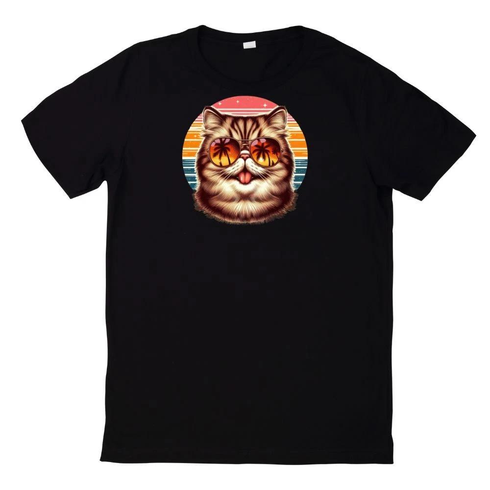 Sonnenuntergang Katze T-Shirt XXXL