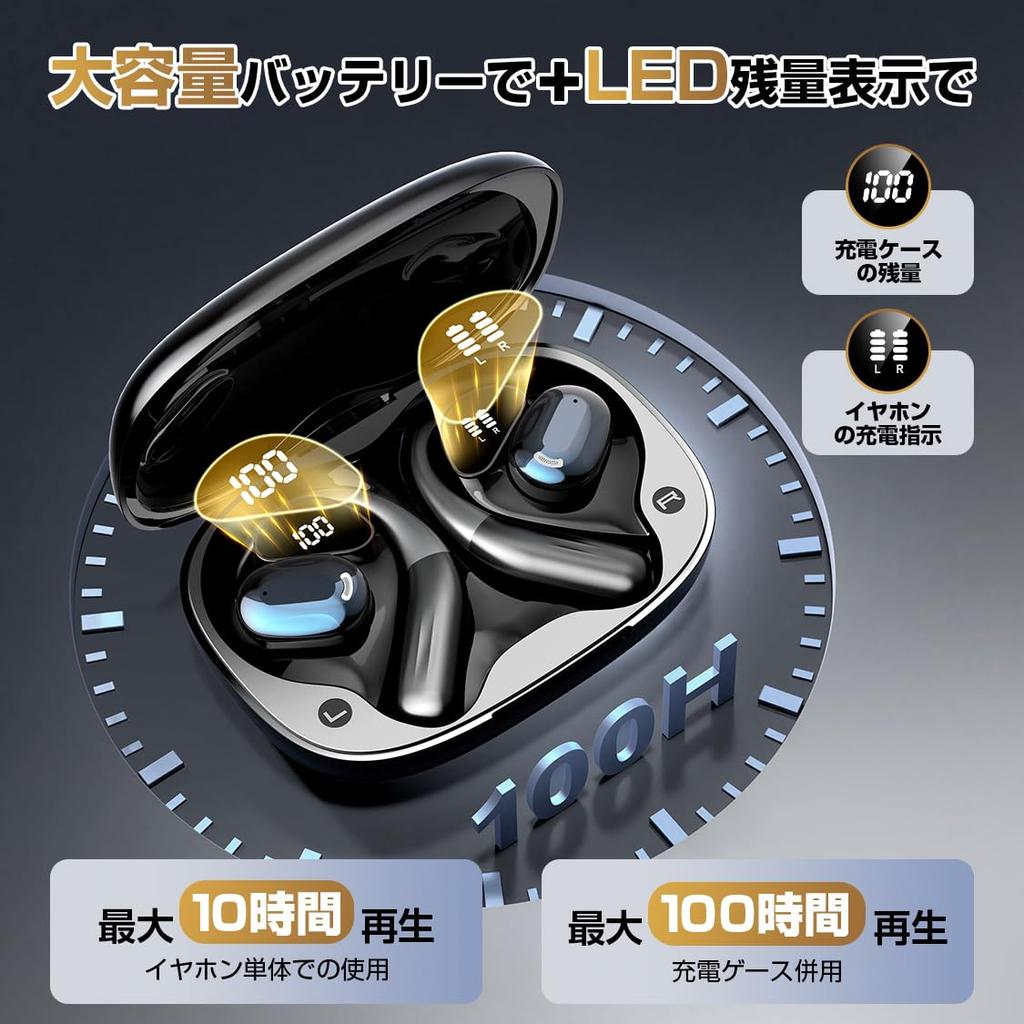 KURMIZU Open-Ear True Wireless Earphones, Ultra-Lightweight 8.8g Design with Directional Sound, Bluetooth 5.4, Up to 100 Hours