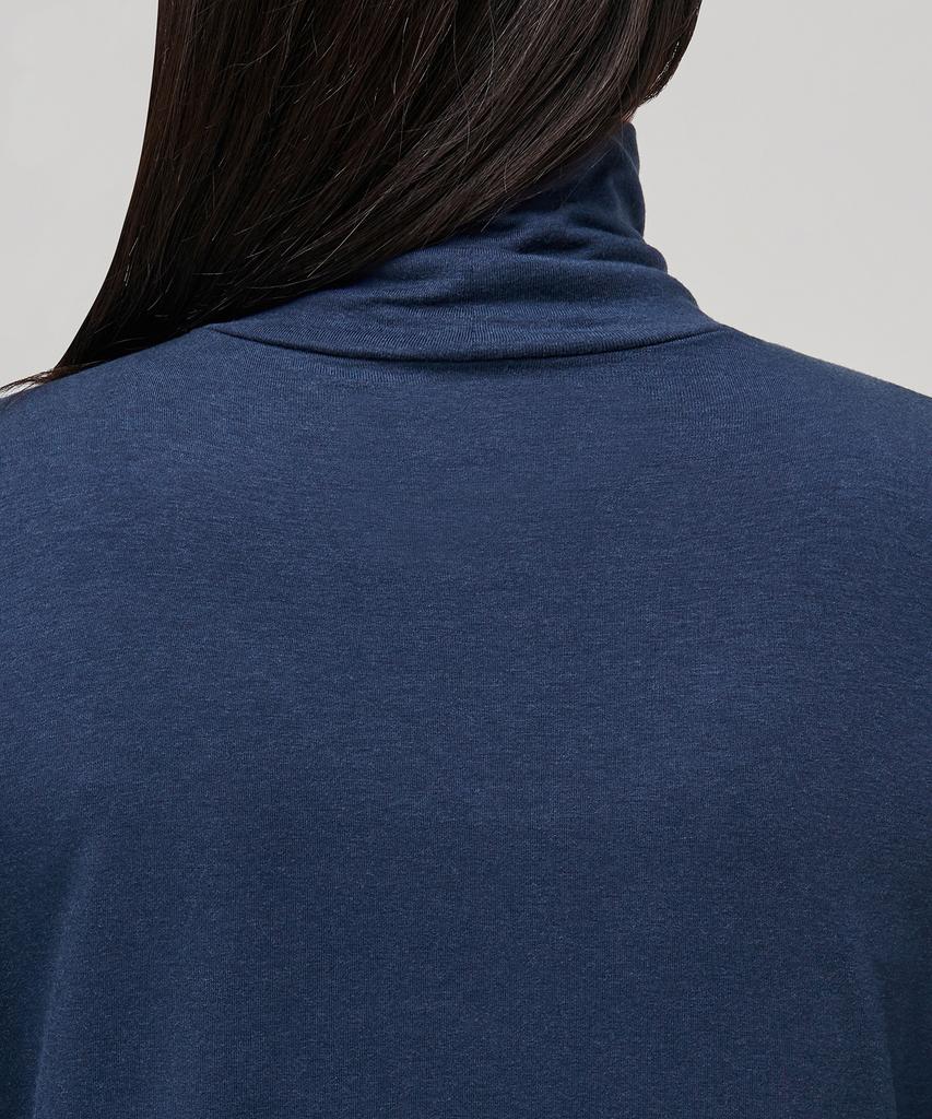 MUSINSA STANDARD WOMAN Women'S Tencel Slim Turtleneck T-Shirt [Navy]