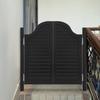 90*90cm 2 Swing Solid Wood Door,Black Horizontal Stripe Partition Door Thickness 35mm for Shop Entrance Partition